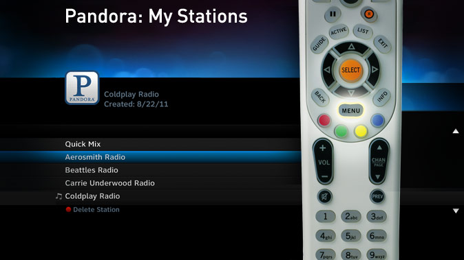 Pandora Internet Radio comes to DIRECTV