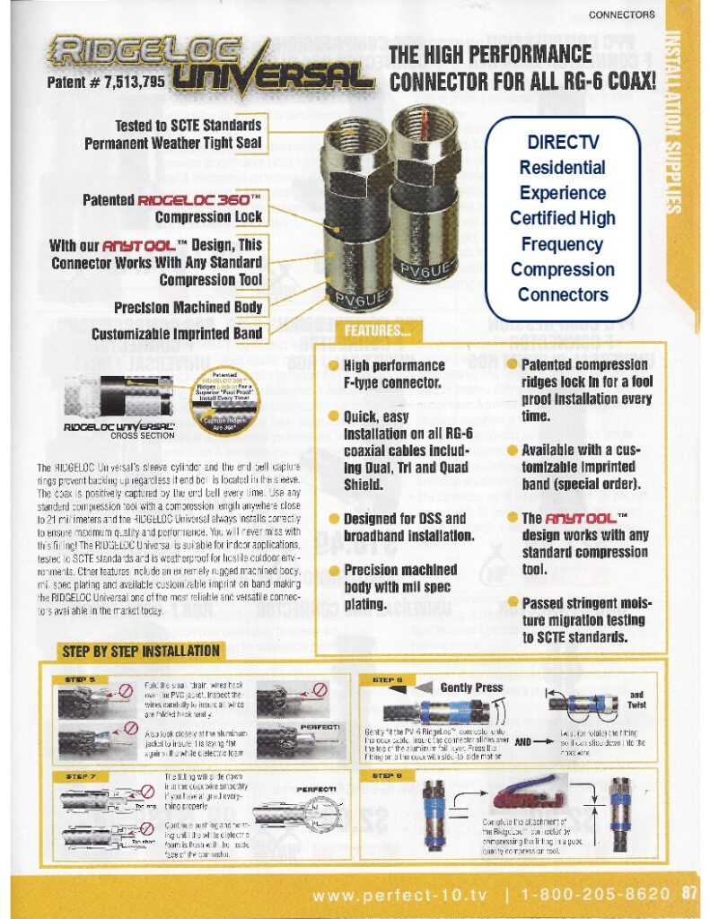 DIRECTV DRE Certified Compression Connectors