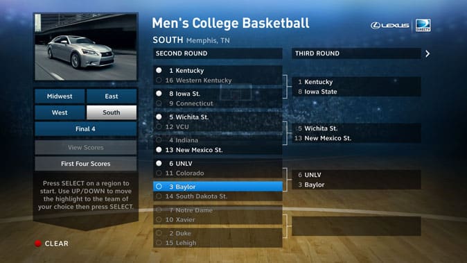 The MEN’S COLLEGE BASKETBALL App from DIRECTV