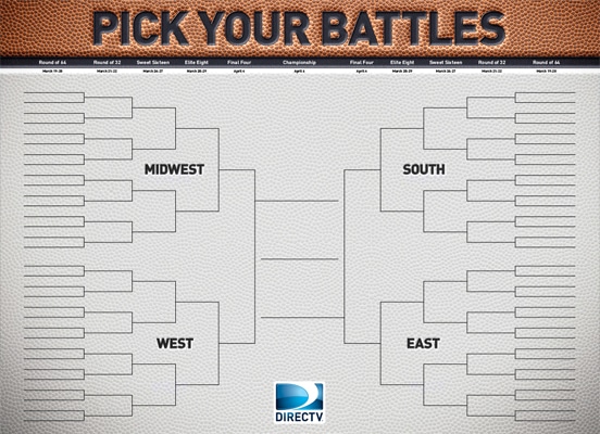 NCAA Tournament March Madness Bracket from DIRECTV MVP Marketing