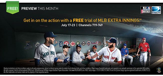 FREE Trial of MLB Extra Innings on DIRECTV July 17-23
