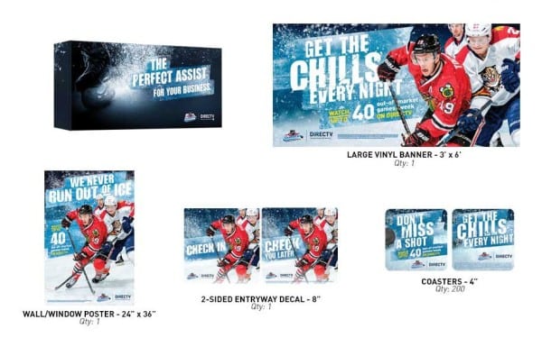 NHL CENTER ICE Marketing Kit for Bars and Restaurants from DIRECTV MVP Marketing NO WORDS