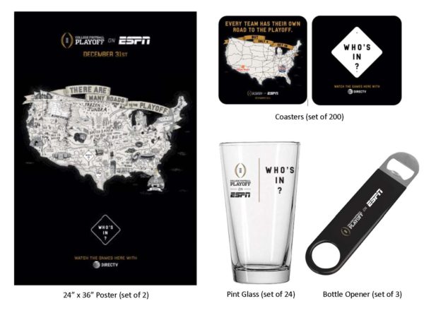 ESPN College Football Playoff merchandise on DIRECTV MVP Marketing Its All About Satellites DIRECTV for Bars and Restaurants