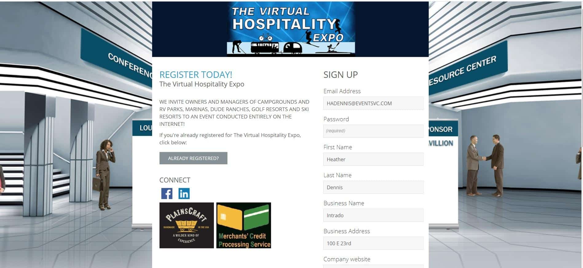 Virtual Hospitality Expo Lobby 2020