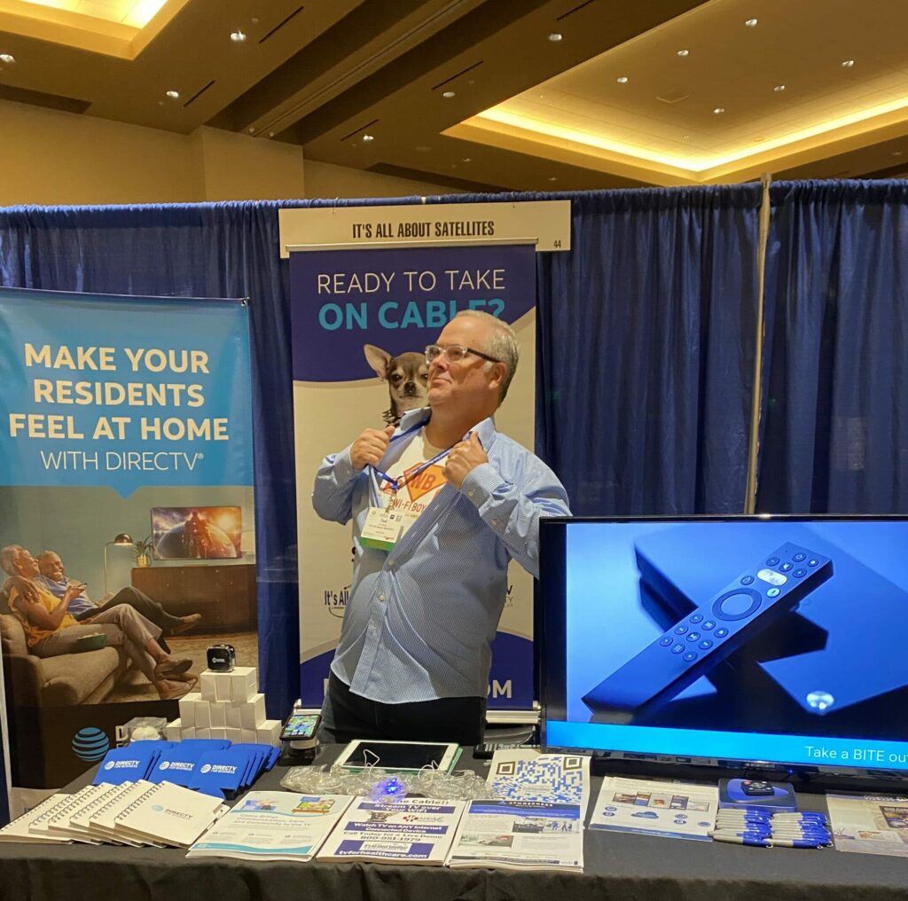 WiFi Boy Ted Maes of Its All About Satellites at the 2021 Arizona Healthcare Association Convention