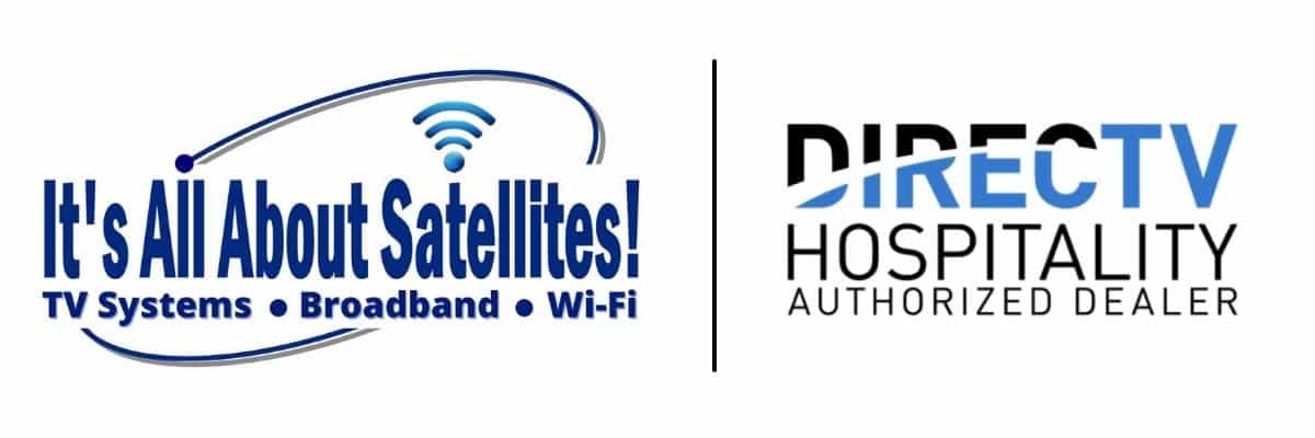 Its All About Satellites logo and DIRECTV Hospitality Solutions Authorized Dealer Logo