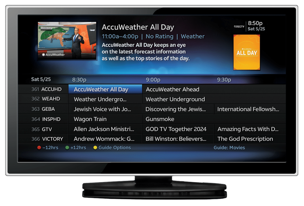 DIRECTV Residential Experience user Screen - from Its All About Satellites - DIRECTV Hospitality Authorized Dealer