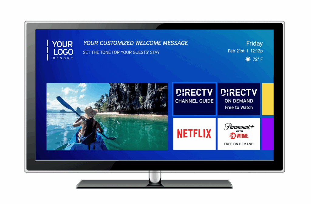 DIRECTV Advanced Entertainment Platform (AEP) Welcome Screen - From Its All About Satellites - DIRECTV Hospitality Authorized Dealer