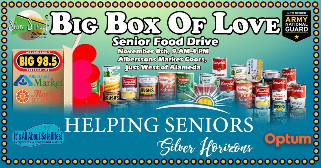 Join Chaz Malibu of Big 98.5 FM to Support Big Box of Love Senior Food Drive for Silver Horizons
